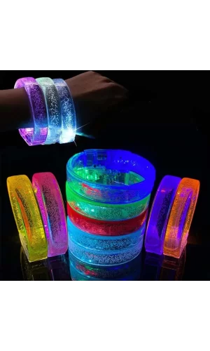 Nessiworld Sarı Led Işıklı Baskı Yapılabilen Pilli Bileklik Bilezik 1,5 cm Genişlik