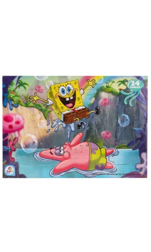 Nessiworld  SB7978 Spongebob Taslamalı Frame Puzzle 24 Parça -Laçokids