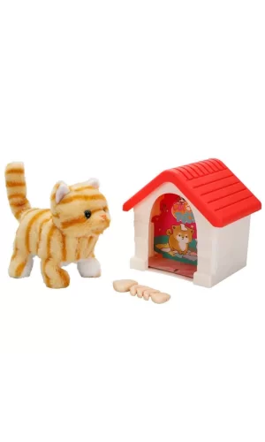 Nessiworld Sesli ve Hareketli Kulübeli Sevimli Peluş Kedi