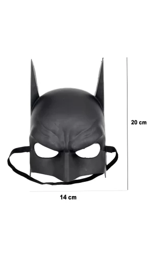 Nessiworld  Siyah Renk Çocuk Boy Arkadan Lastikli Batman Maskesi A Kalite  20x14 cm