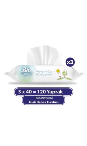Nessiworld  Sleepy Bio Natural Islak Havlu Mendil 3x40 120 Yaprak