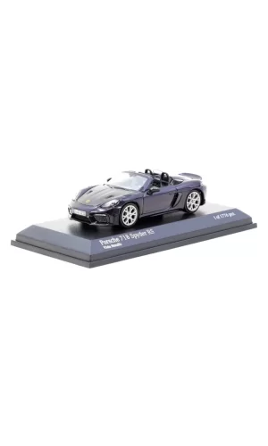 Nessiworld  Tarmac Works x Minichamps 1/64 Porsche 718 Spyder RS Viola Metallic