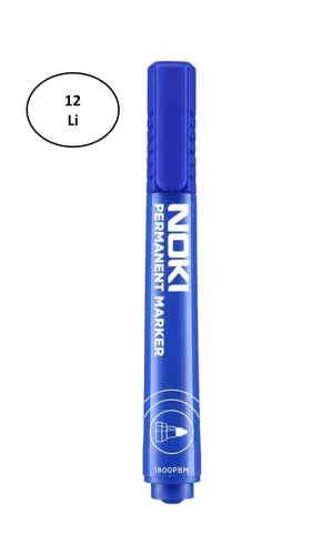 Noki 1800 Marker Yuvarlak Uç Mavi Kalem 12Li
