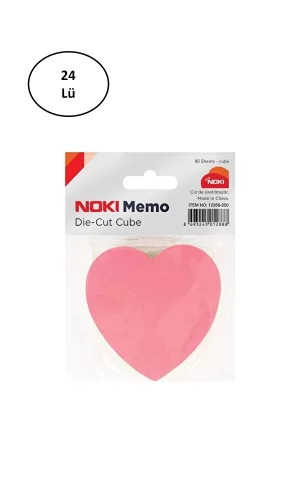 Noki 75x75 mm 80 Yaprak Yapışkanlı Not Kağıdı Kalp Şekilli