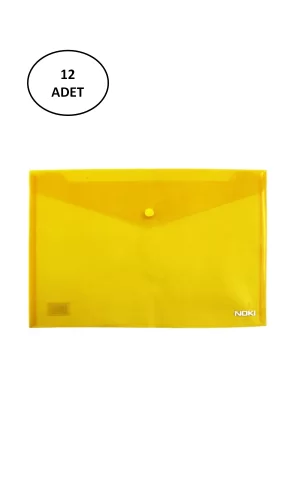 Noki Dosya Çıtçıtlı Evrak Zarfı Sarı 12 Adet