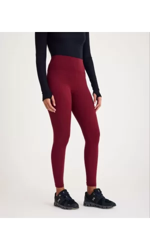 Nonofit Yüksek Bel Düz Sporcu Tayt - Bordo