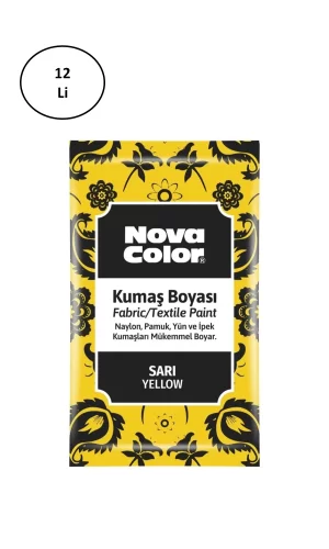 Nova Color 12 Gr Toz Kumaş Boyası Sarı Nc-900 12li