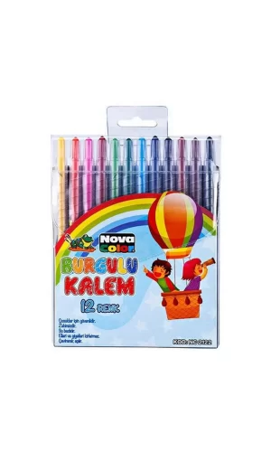 Nova Color 12 Li Çevirmeli Mum Boya Nc-2122