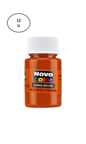Nova Color Kumaş Boyası Şişe 30 Ml Turuncu 12 Li