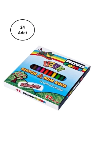 Nova Color Renkli Uzun Mum Boya 12li 24 Adet