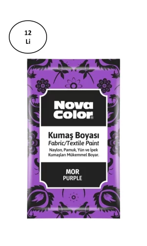 Nova Color Toz Kumaş Boyası Mor 12 Gr Nc-907 12li