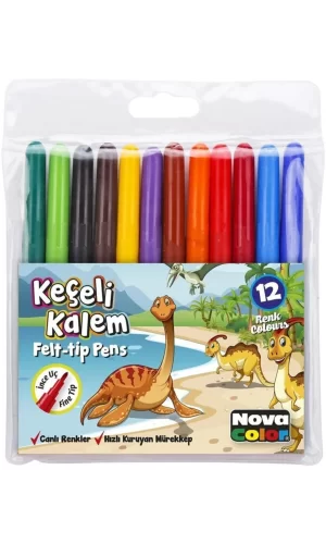 NovaColor Keçeli Kalem 12 Li Set