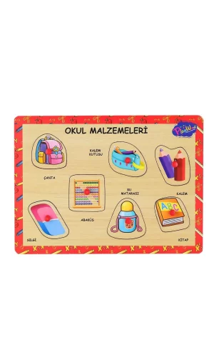 Ony-196-197 Ahşap Tutmalı Okul Malzemeleri -onyıl Oyuncak