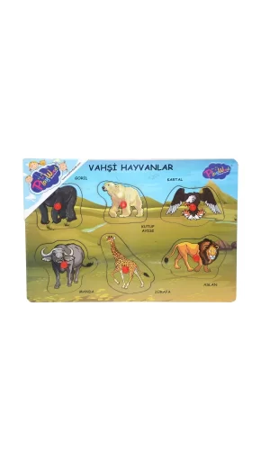 Ony-328 329 Onyıl, Ahşap Tutmalı Vahşi Hayvanlar