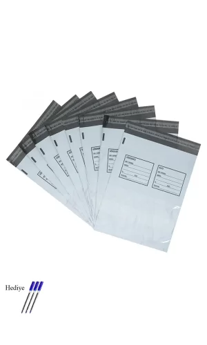 Orta Boy Cepli Kargo Poşeti 30x37+5 cm - 100 Adet (40+40=80 Mikron)