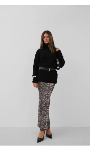 Oversize Balıkçı Yaka Triko Tunik