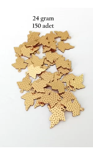 Oya Abiye Bileklik Kolye Pleksi Metalik Plastik Pul Altın Renk 24 gram 150 adet - BNC549
