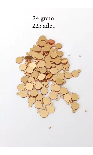 Oya Abiye Bileklik Kolye Pleksi Metalik Plastik Pul Altın Renk 24 gram 225 adet - BNC553
