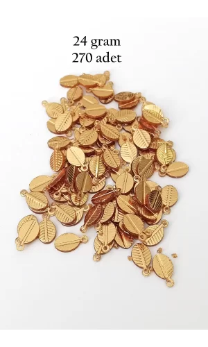 Oya Abiye Bileklik Kolye Pleksi Metalik Plastik Pul Altın Renk 24 gram 270 adet - BNC538