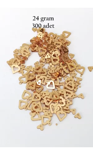 Oya Abiye Bileklik Kolye Pleksi Metalik Plastik Pul Altın Renk 24 gram 300 adet - BNC548