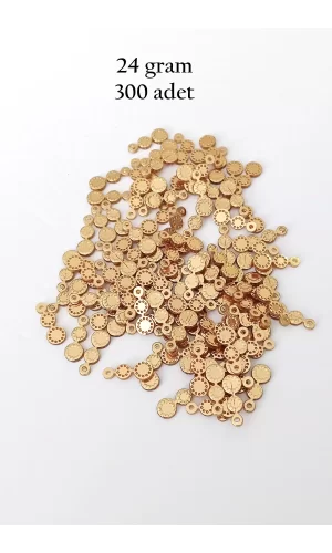 Oya Abiye Bileklik Kolye Pleksi Metalik Plastik Pul Altın Renk 24 gram 300 adet - BNC558