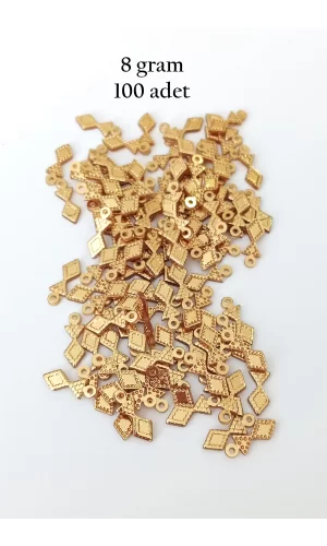Oya Abiye Bileklik Kolye Pleksi Metalik Plastik Pul Altın Renk 8 gram 100 adet - BNC476