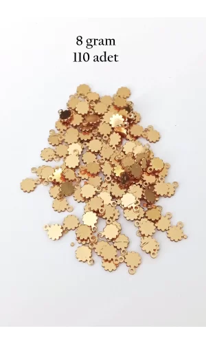 Oya Abiye Bileklik Kolye Pleksi Metalik Plastik Pul Altın Renk 8 gram 110 adet - BNC474