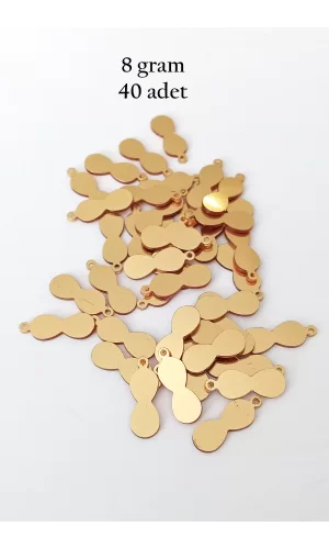 Oya Abiye Bileklik Kolye Pleksi Metalik Plastik Pul Altın Renk 8 gram 40 adet - BNC480