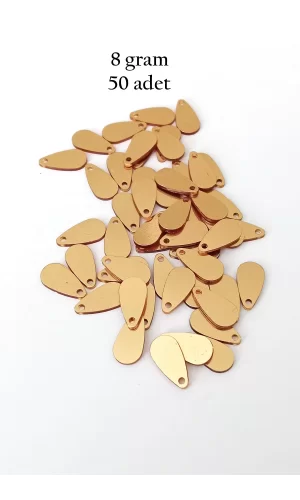 Oya Abiye Bileklik Kolye Pleksi Metalik Plastik Pul Altın Renk 8 gram 50 adet - BNC484