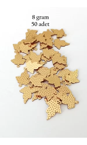 Oya Abiye Bileklik Kolye Pleksi Metalik Plastik Pul Altın Renk 8 gram 50 adet - BNC489