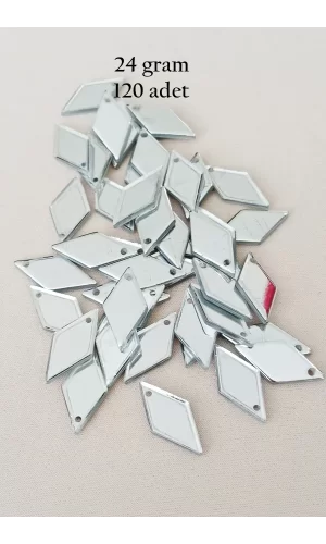Oya Abiye Bileklik Kolye Pleksi Metalik Plastik Pul Gümüş Renk 24 gram 120 adet - BNC577