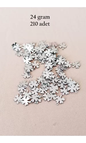 Oya Abiye Bileklik Kolye Pleksi Metalik Plastik Pul Gümüş Renk 24 gram 210 adet - BNC562