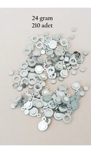 Oya Abiye Bileklik Kolye Pleksi Metalik Plastik Pul Gümüş Renk 24 gram 210 adet - BNC570