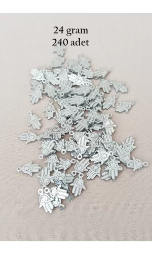 Oya Abiye Bileklik Kolye Pleksi Metalik Plastik Pul Gümüş Renk 24 gram 240 adet - BNC586