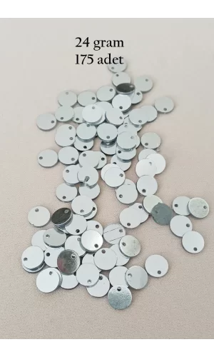 Oya Abiye Bileklik Kolye Pleksi Metalik Plastik Pul Gümüş Renk 24 gram 255 adet - BNC583