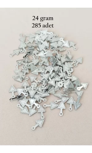 Oya Abiye Bileklik Kolye Pleksi Metalik Plastik Pul Gümüş Renk 24 gram 285 adet - BNC565