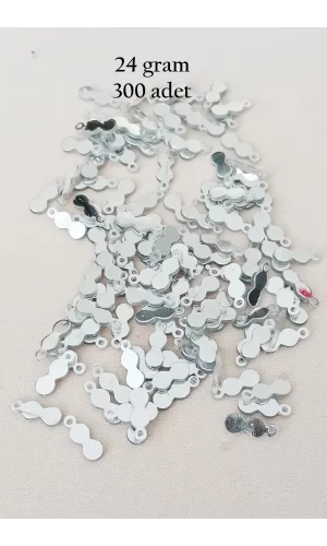 Oya Abiye Bileklik Kolye Pleksi Metalik Plastik Pul Gümüş Renk 24 gram 300 adet - BNC568