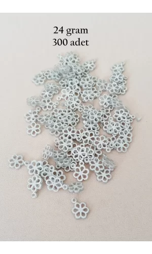 Oya Abiye Bileklik Kolye Pleksi Metalik Plastik Pul Gümüş Renk 24 gram 300 adet - BNC588