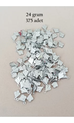 Oya Abiye Bileklik Kolye Pleksi Metalik Plastik Pul Gümüş Renk 24 gram 375 adet - BNC587