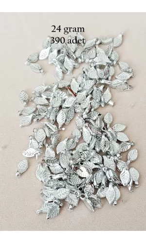 Oya Abiye Bileklik Kolye Pleksi Metalik Plastik Pul Gümüş Renk 24 gram 390 adet - BNC574