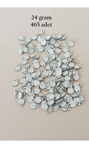 Oya Abiye Bileklik Kolye Pleksi Metalik Plastik Pul Gümüş Renk 24 gram 465 adet - BNC569