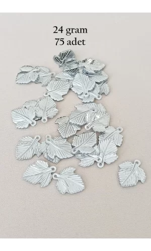Oya Abiye Bileklik Kolye Pleksi Metalik Plastik Pul Gümüş Renk 24 gram 75 adet - BNC582