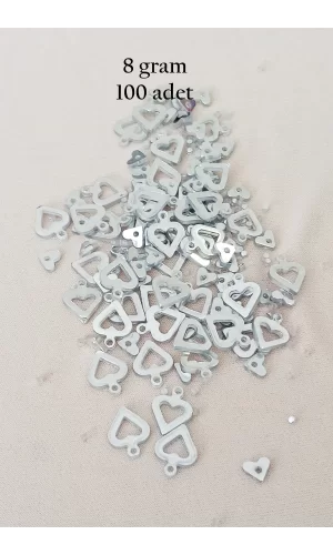 Oya Abiye Bileklik Kolye Pleksi Metalik Plastik Pul Gümüş Renk 8 gram 100 adet - BNC511