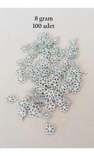 Oya Abiye Bileklik Kolye Pleksi Metalik Plastik Pul Gümüş Renk 8 gram 100 adet - BNC528