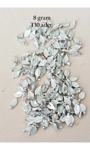Oya Abiye Bileklik Kolye Pleksi Metalik Plastik Pul Gümüş Renk 8 gram 130 adet - BNC514