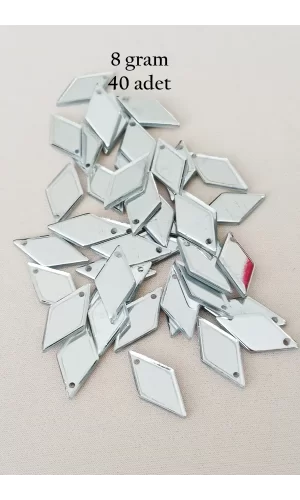 Oya Abiye Bileklik Kolye Pleksi Metalik Plastik Pul Gümüş Renk 8 gram 40 adet - BNC517