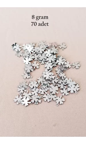 Oya Abiye Bileklik Kolye Pleksi Metalik Plastik Pul Gümüş Renk 8 gram 70 adet - BNC502