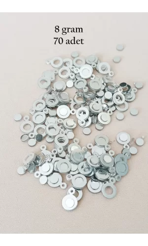 Oya Abiye Bileklik Kolye Pleksi Metalik Plastik Pul Gümüş Renk 8 gram 70 adet - BNC510