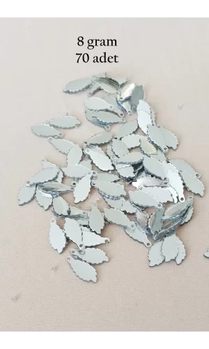 Oya Abiye Bileklik Kolye Pleksi Metalik Plastik Pul Gümüş Renk 8 gram 70 adet - BNC512