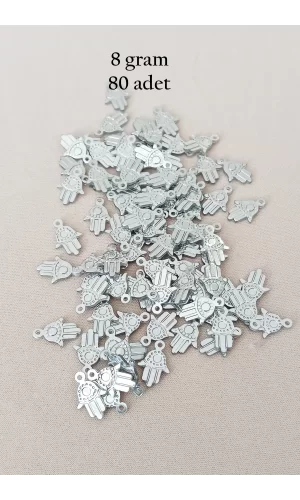 Oya Abiye Bileklik Kolye Pleksi Metalik Plastik Pul Gümüş Renk 8 gram 80 adet - BNC526